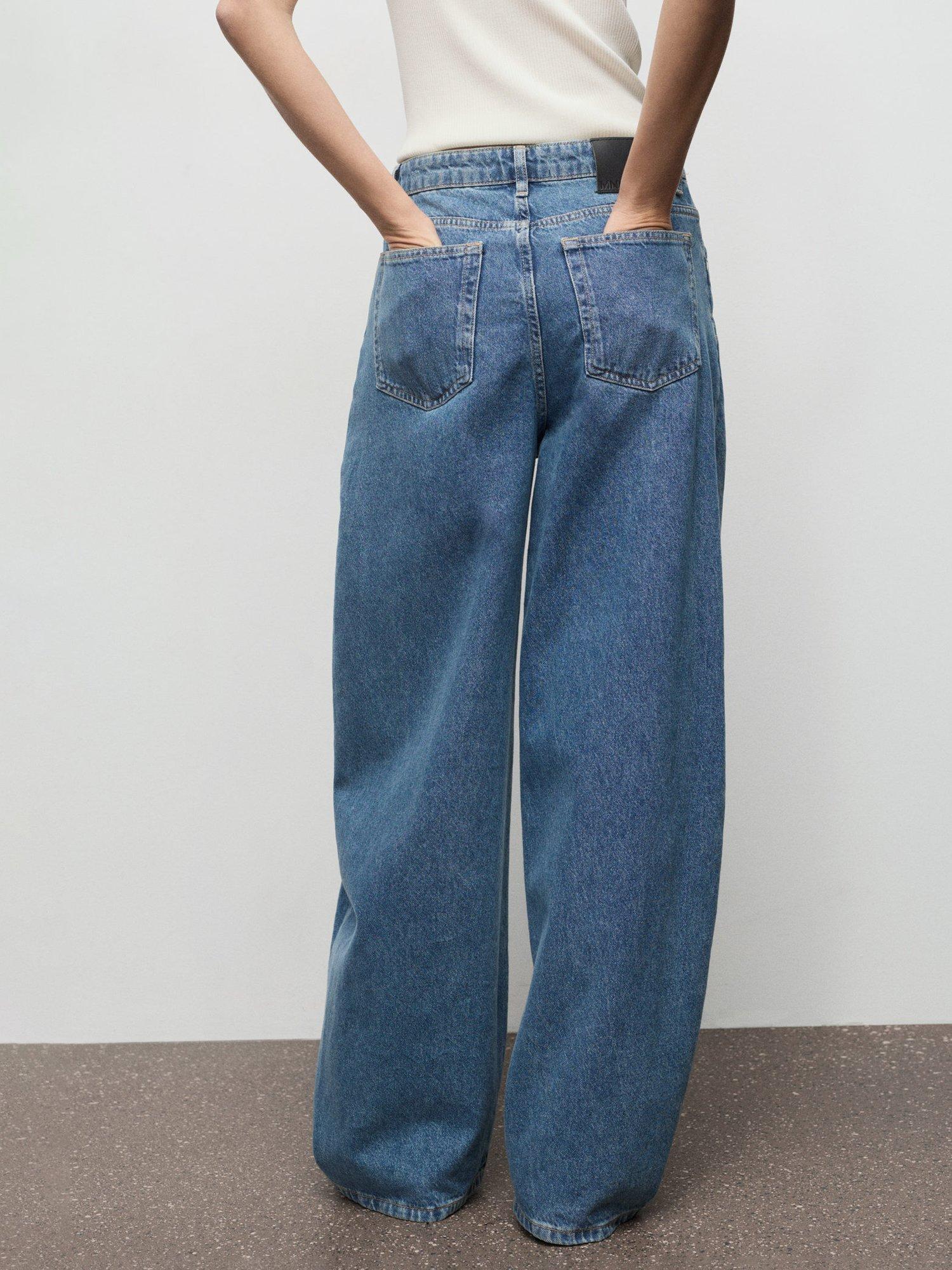 Product image 4 of 8, which shows Mango Dana Mid Rise Balloon Jeans, Open Blue, 10