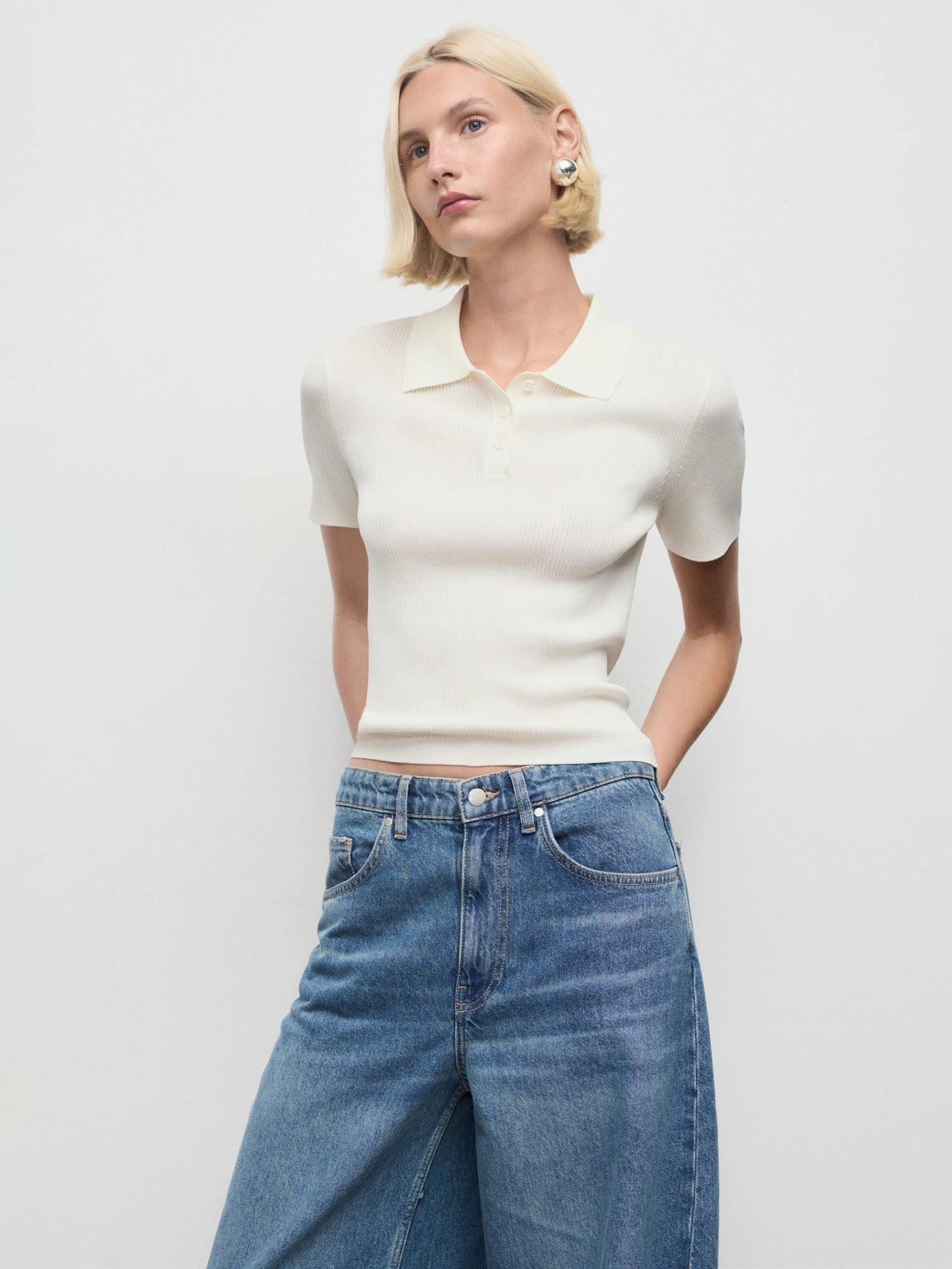 Product image 7 of 8, which shows Mango Dana Mid Rise Balloon Jeans, Open Blue, 10