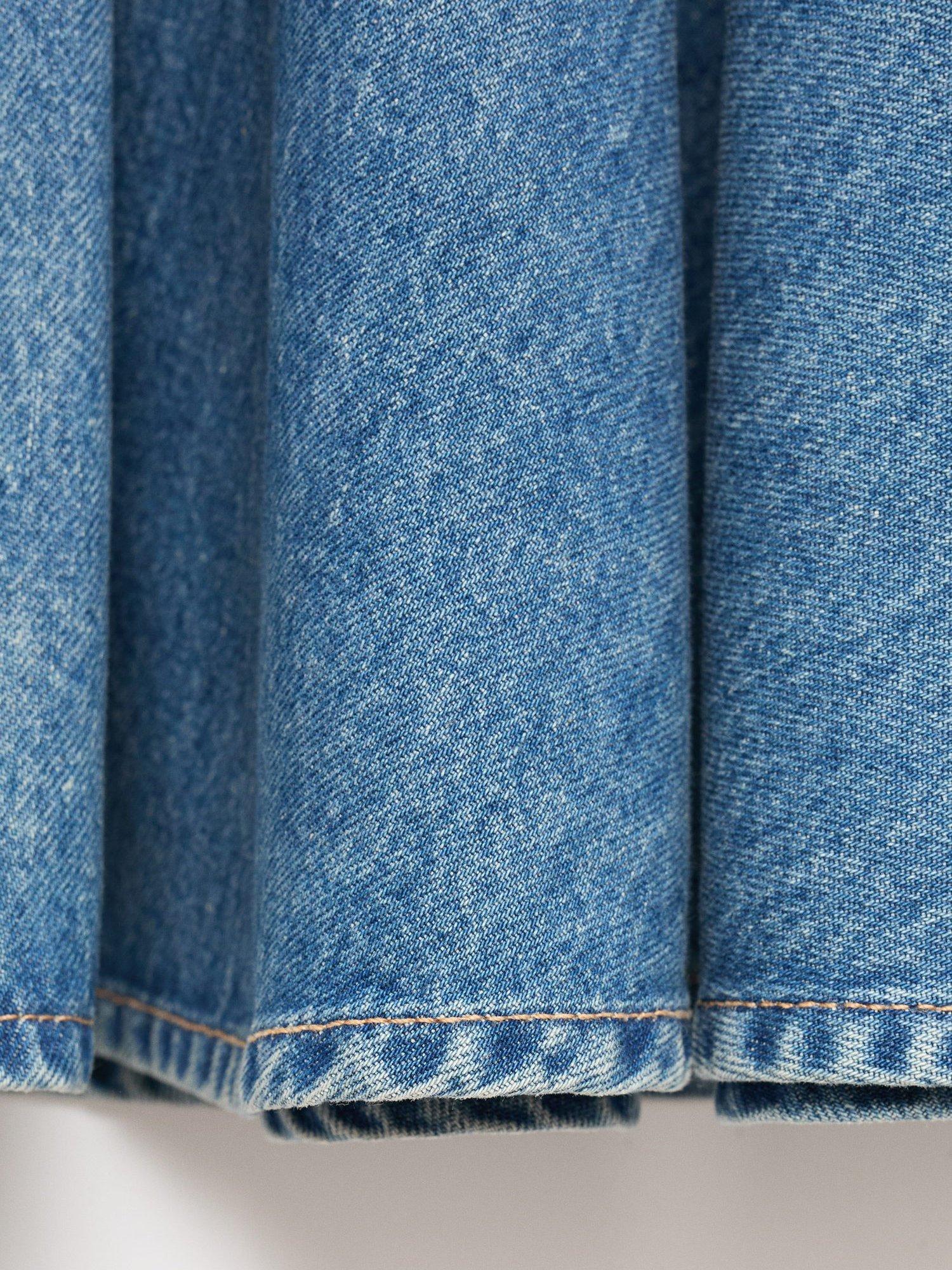 Product image 8 of 11, which shows Mango Danae A-Line Denim Skirt, Open Blue, L