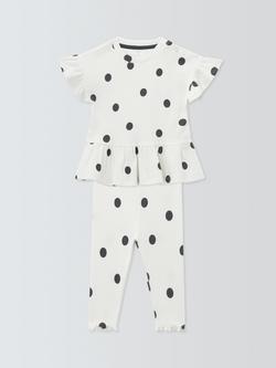 John Lewis Baby Polka Dot Top and Trouser Set, Multi, Multi