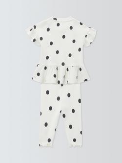 John Lewis Baby Polka Dot Top and Trouser Set, Multi - view 2, Multi