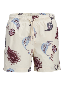 Jack & Jones Kids' Paisley Print Swim Trunks, Antique White, Antique White