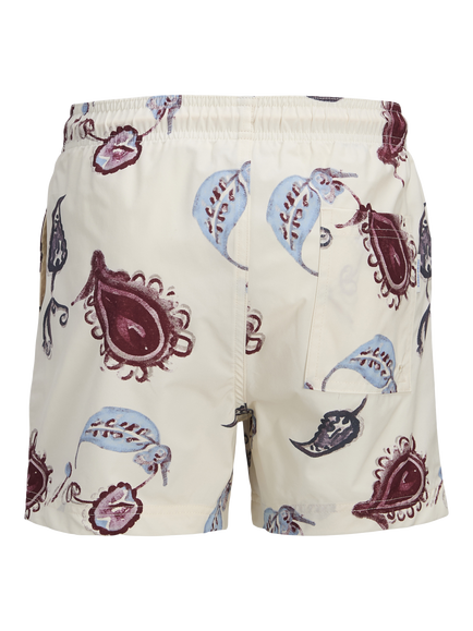 Jack & Jones Kids' Paisley Print Swim Trunks, Antique White - view 2, Antique White