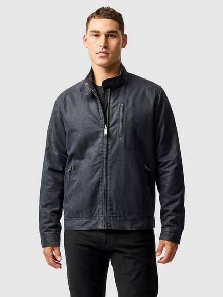 Rodd & Gunn The Jack PU Coated Cotton Harrington Jacket, Navy