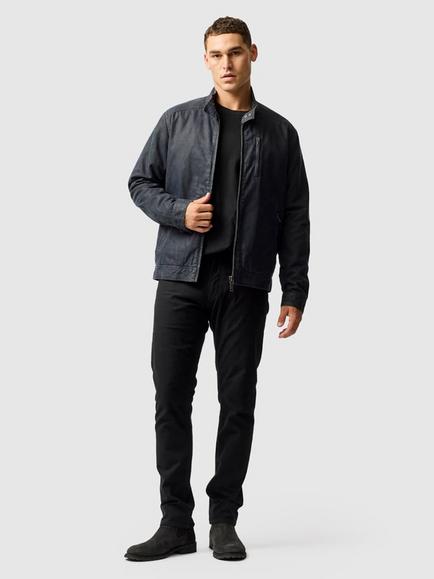 Rodd & Gunn The Jack PU Coated Cotton Harrington Jacket - view 2, Navy