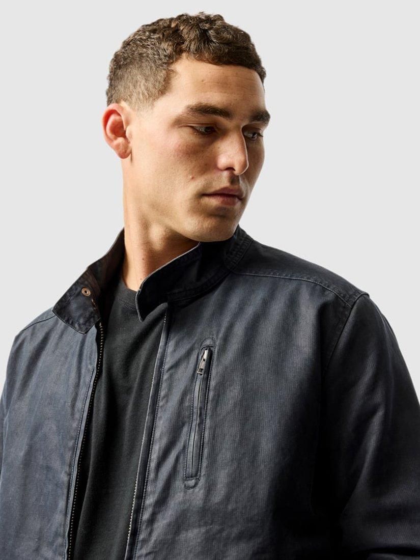 Product image 6 of 6, which shows Rodd & Gunn The Jack PU Coated Cotton Harrington Jacket, Navy, XS