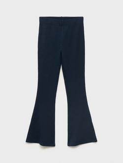 Mango Kids' Cotton Rich Flared Leggings, Navy, Navy