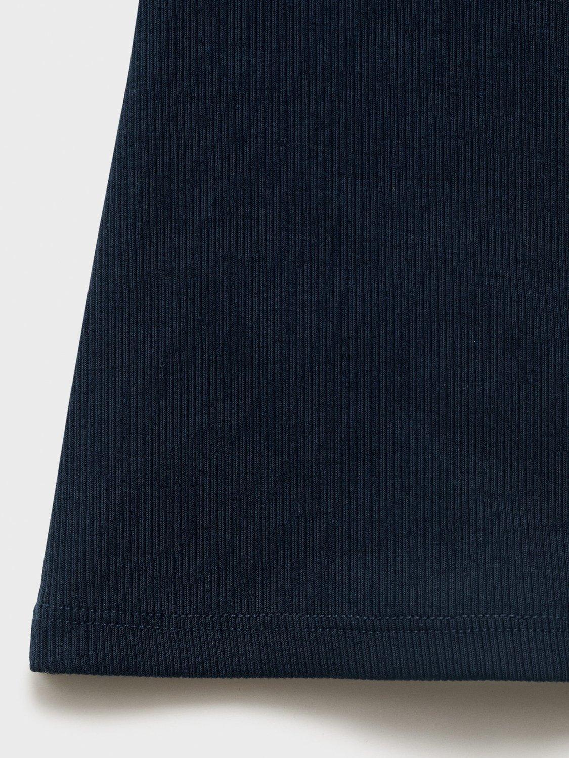 Product image 4 of 4, which shows Mango Kids' Cotton Rich Flared Leggings, Navy, 10 years