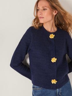 Monsoon Brianne Button Cardigan, Navy, Navy