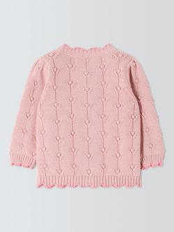 John Lewis Heirloom Collection Baby Tulip Cardigan, Comfy Pink - view 2, Comfy Pink