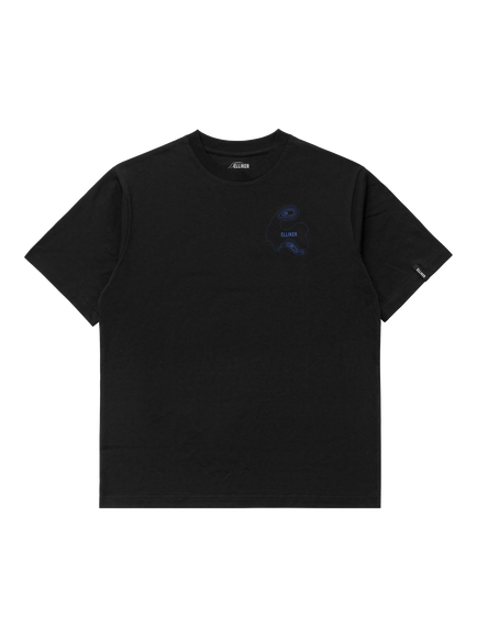 ELLIKER Cotton Regular Fit Graphic T-Shirt, Black