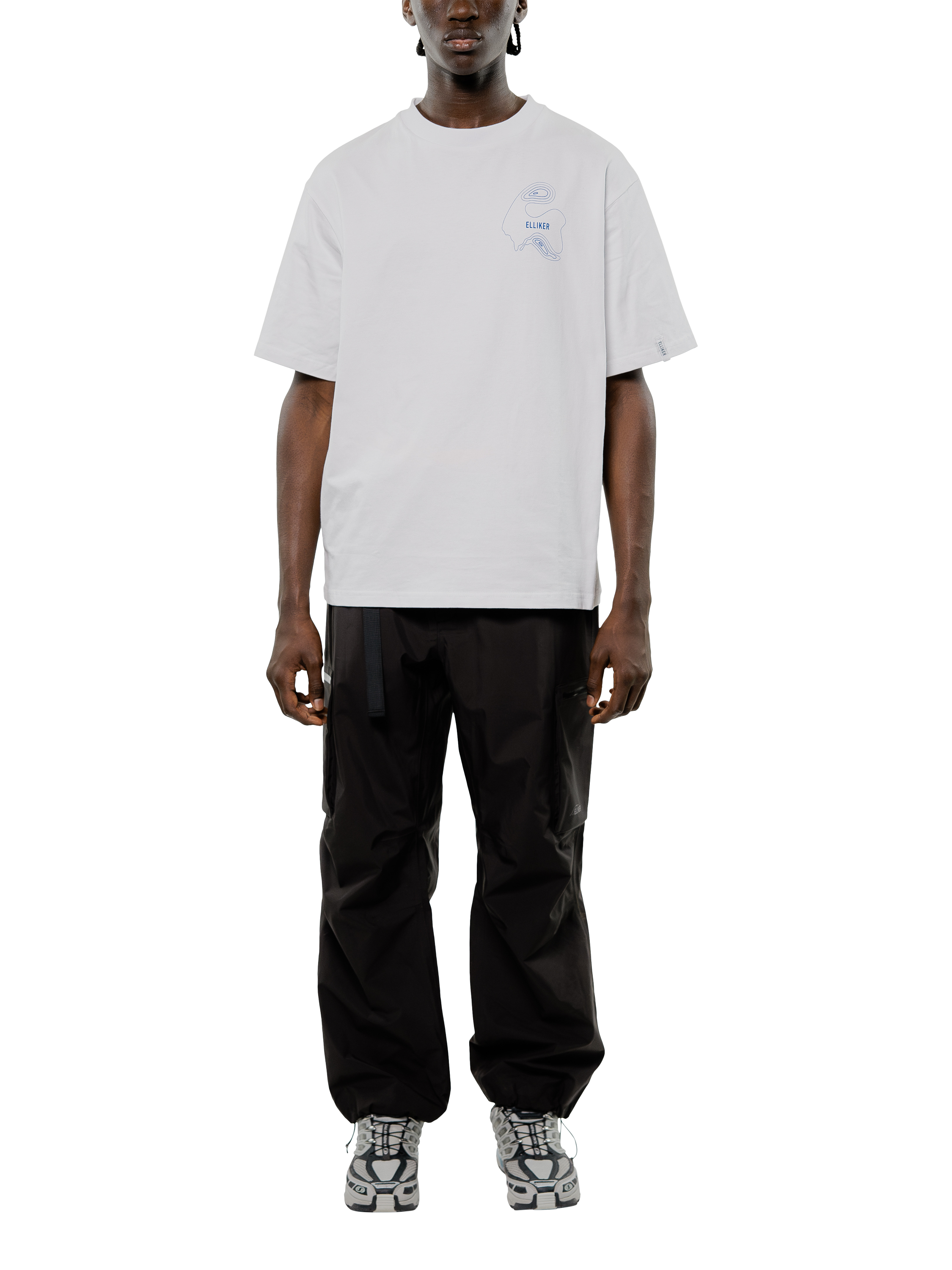 Product image 1 of 8, which shows ELLIKER Cotton Regular Fit Graphic T-Shirt, White, S