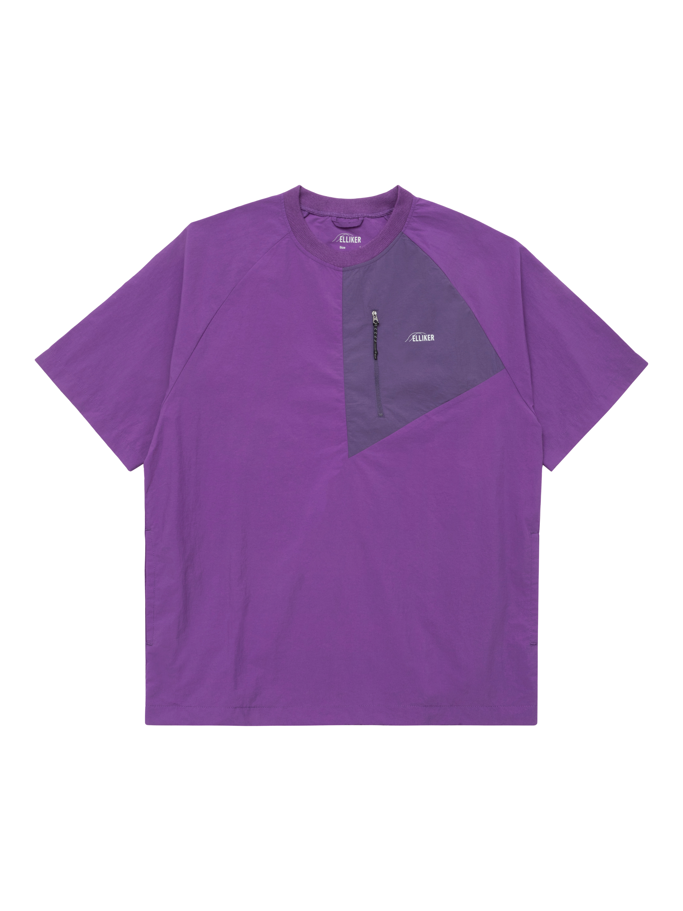 Product image 1 of 5, which shows ELLIKER Kex Nylon Regular Fit Tech T-Shirt, Purple, XS
