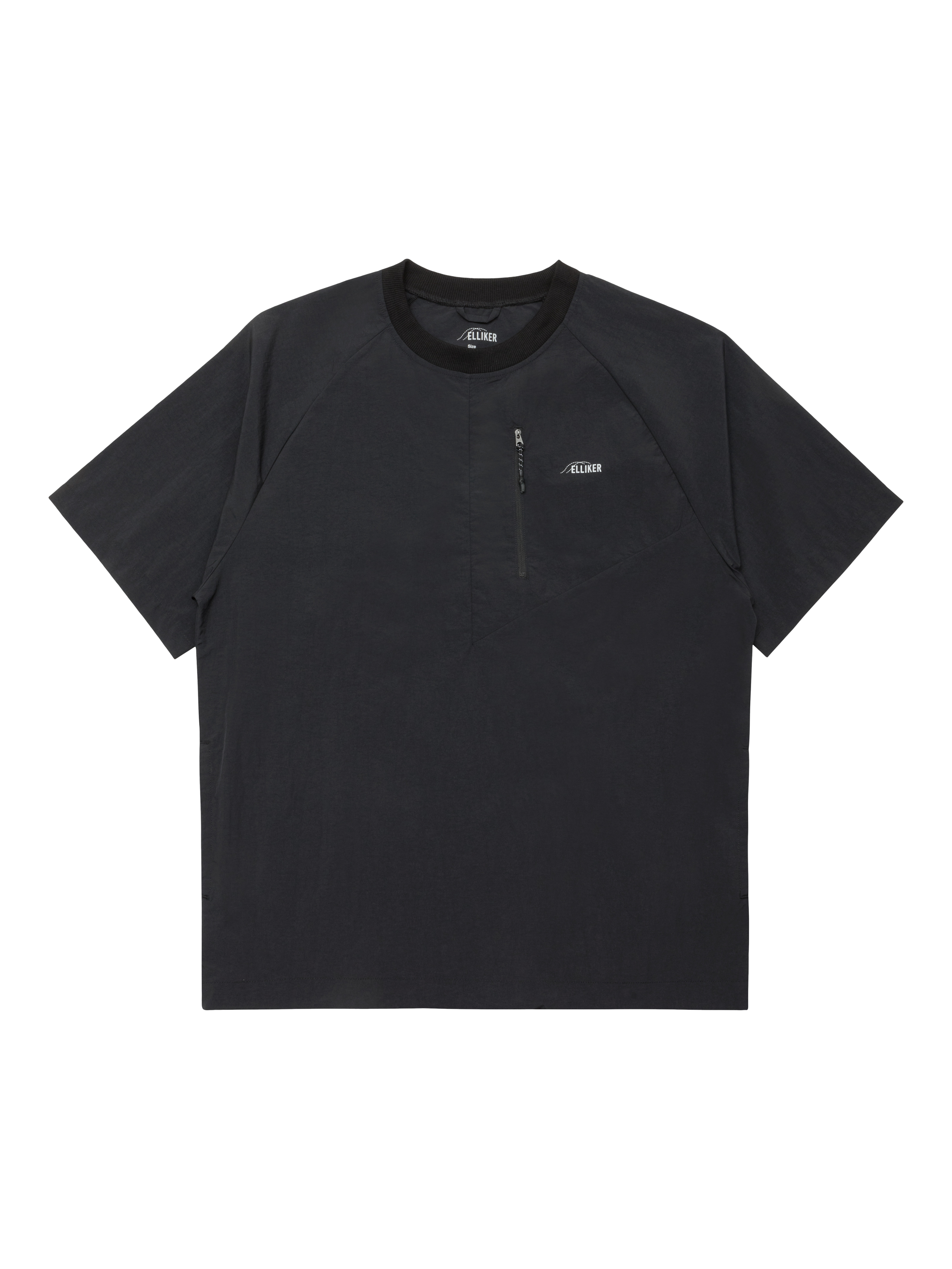 Product image 1 of 5, which shows ELLIKER Kex Nylon Regular Fit Tech T-Shirt, Black, M