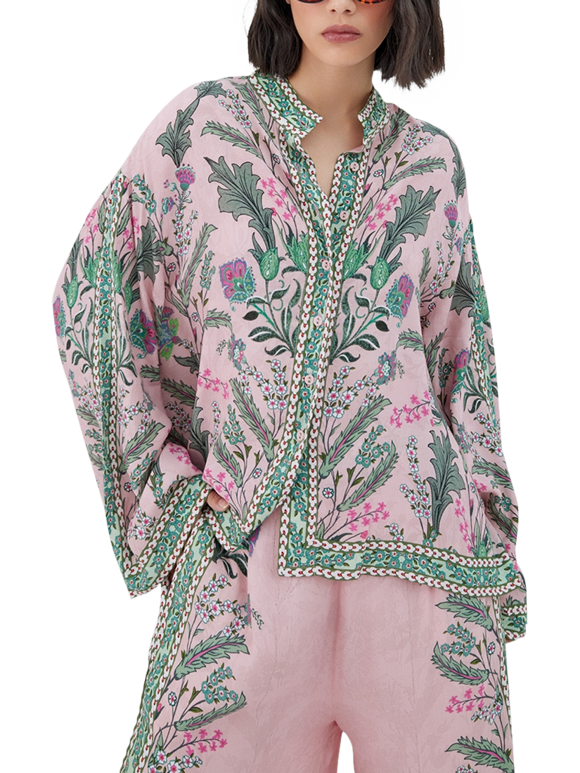 Product image 2 of 3, which shows Raishma Ariyah Floral Shirt, Pink, 8
