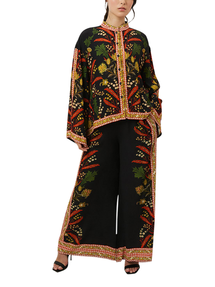 Raishma Reyna Oversized Shirt, Black/Multi