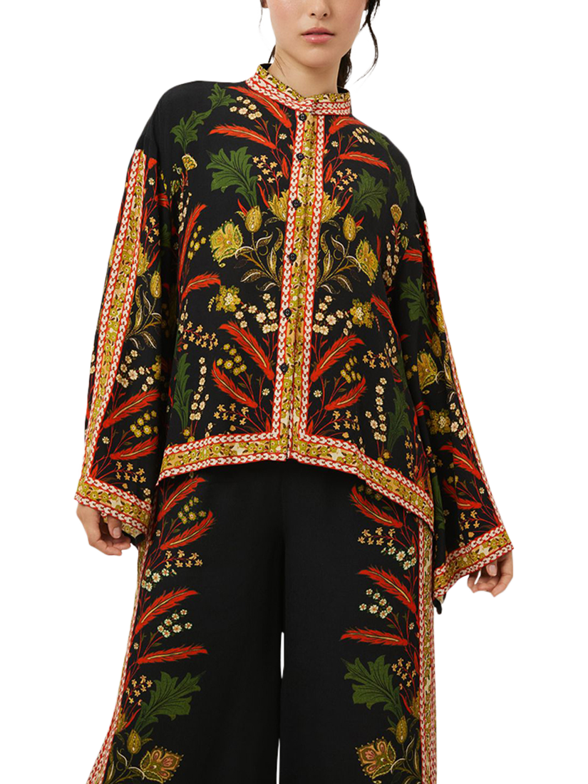 Product image 2 of 3, which shows Raishma Reyna Oversized Shirt, Black/Multi, 12