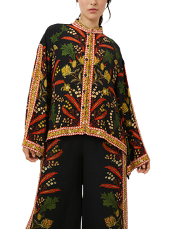Raishma Reyna Oversized Shirt - view 2, Black/Multi