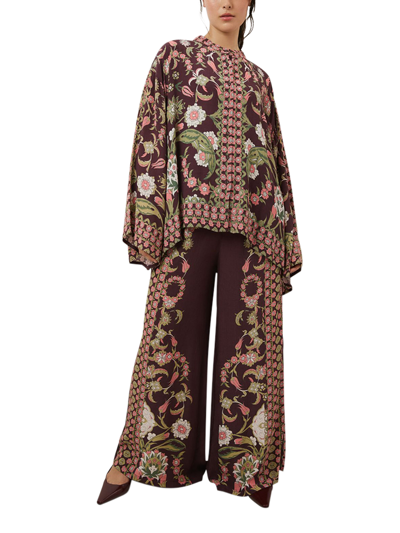 Product image 1 of 3, which shows Raishma Rhea Floral Shirt, Plum, 8