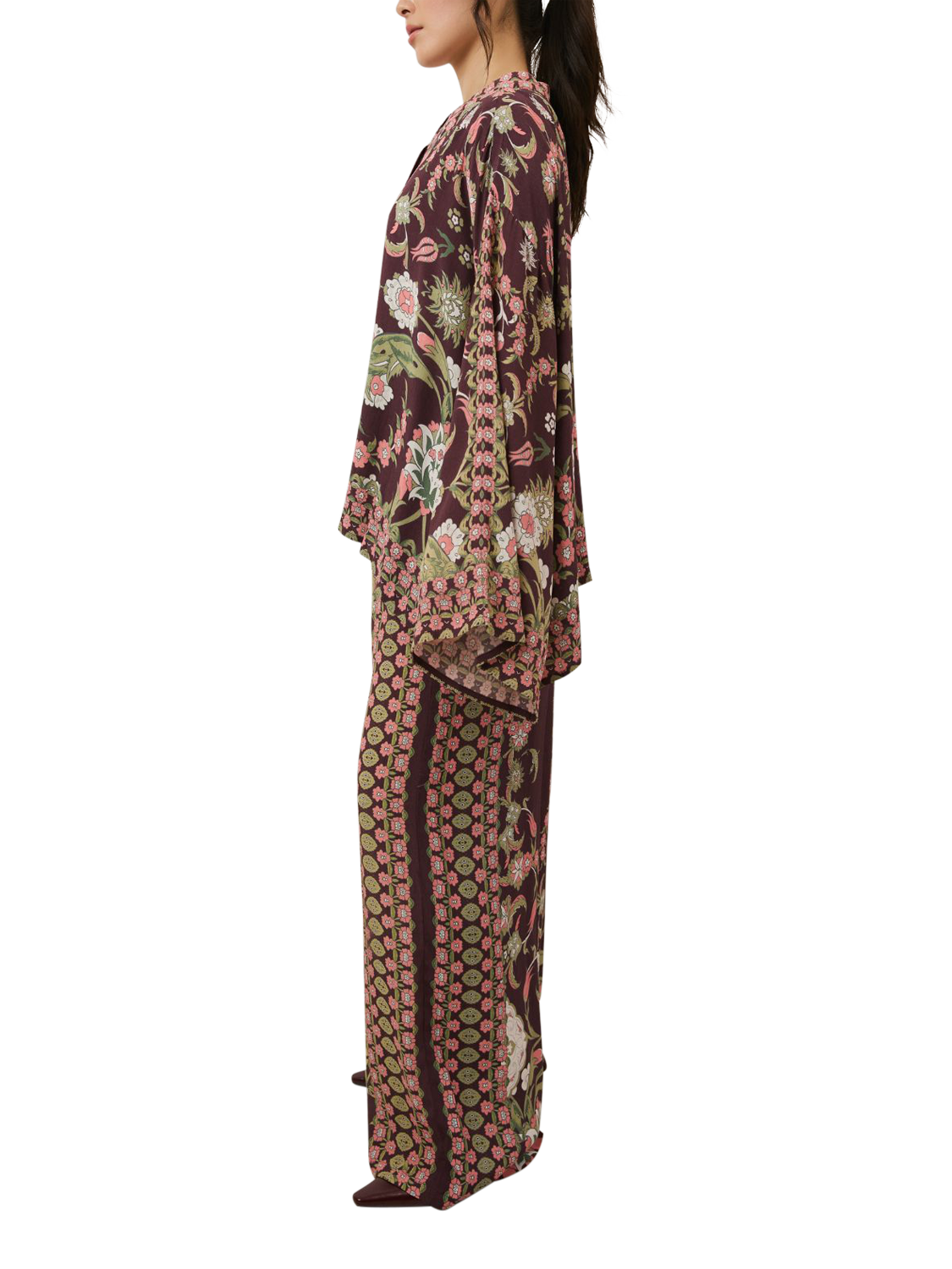 Product image 3 of 3, which shows Raishma Rhea Floral Shirt, Plum, 8