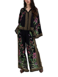 Raishma Siara Floral Tunic Shirt, Black