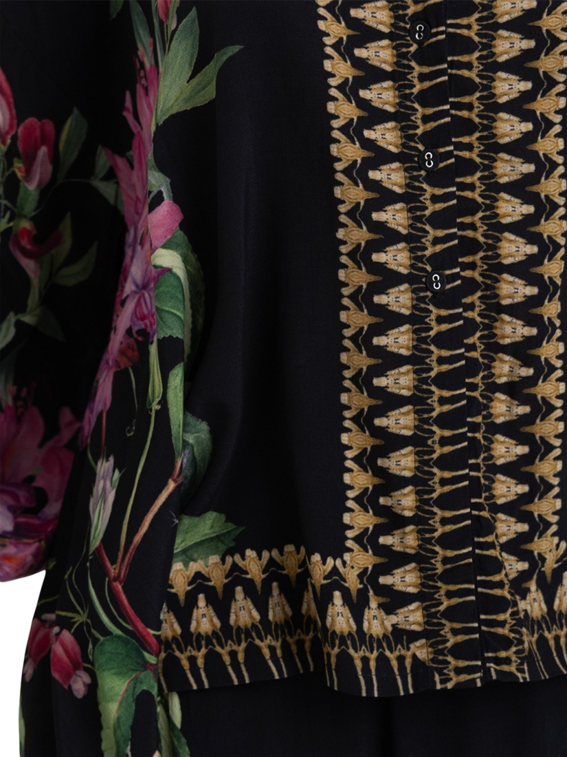 Product image 2 of 3, which shows Raishma Siara Floral Tunic Shirt, Black, 10