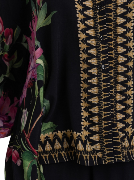 Raishma Siara Floral Tunic Shirt, Black - view 2, Black