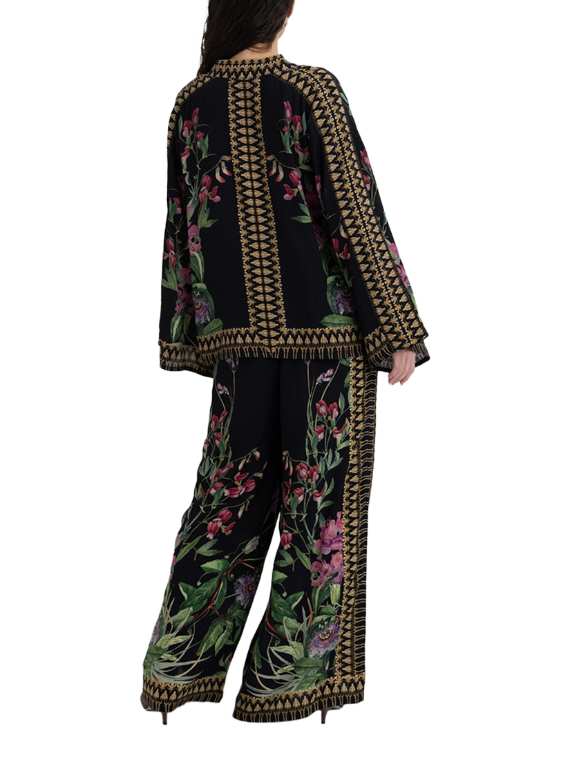 Product image 3 of 3, which shows Raishma Siara Floral Tunic Shirt, Black, 10