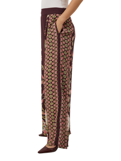 Raishma Rhea Floral Wide Leg Trousers, Plum - view 2, Plum