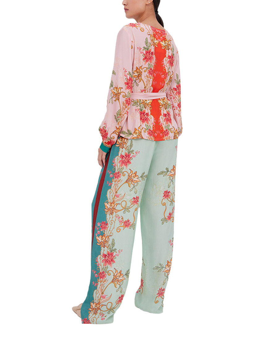 Product image 3 of 3, which shows Raishma Candy Floral Wide Leg Trousers, Multi, 8