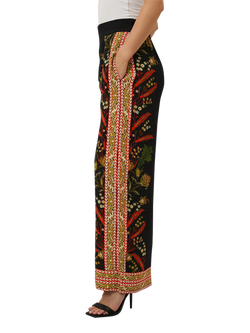 Raishma Reyna Floral Wide Leg Trousers, Black - view 2, Black