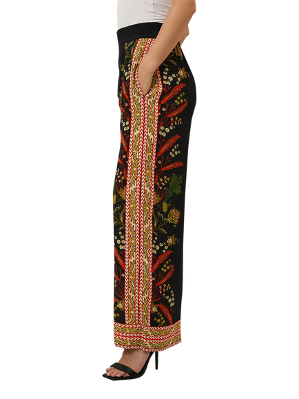 Raishma Reyna Floral Wide Leg Trousers, Black - view 2, Black