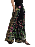 Raishma Siara Floral Wide Leg Trousers, Black