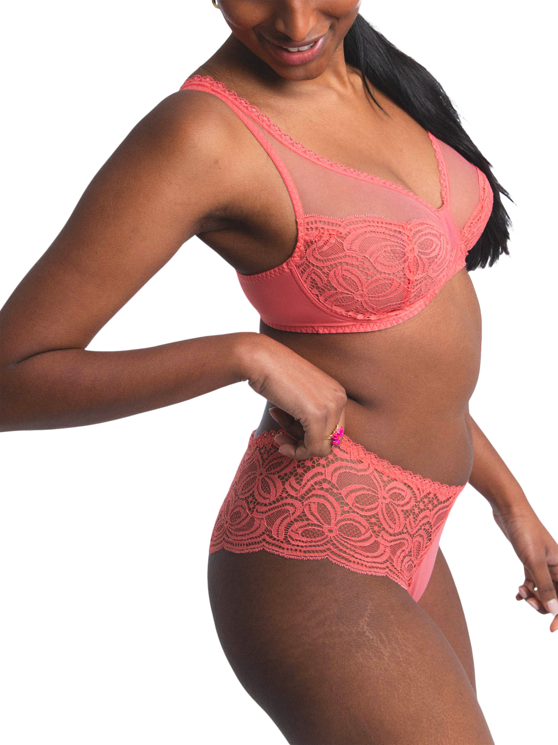 Product image 2 of 5, which shows Maison Lejaby Envie Balconette Bra, Sunrise, 10