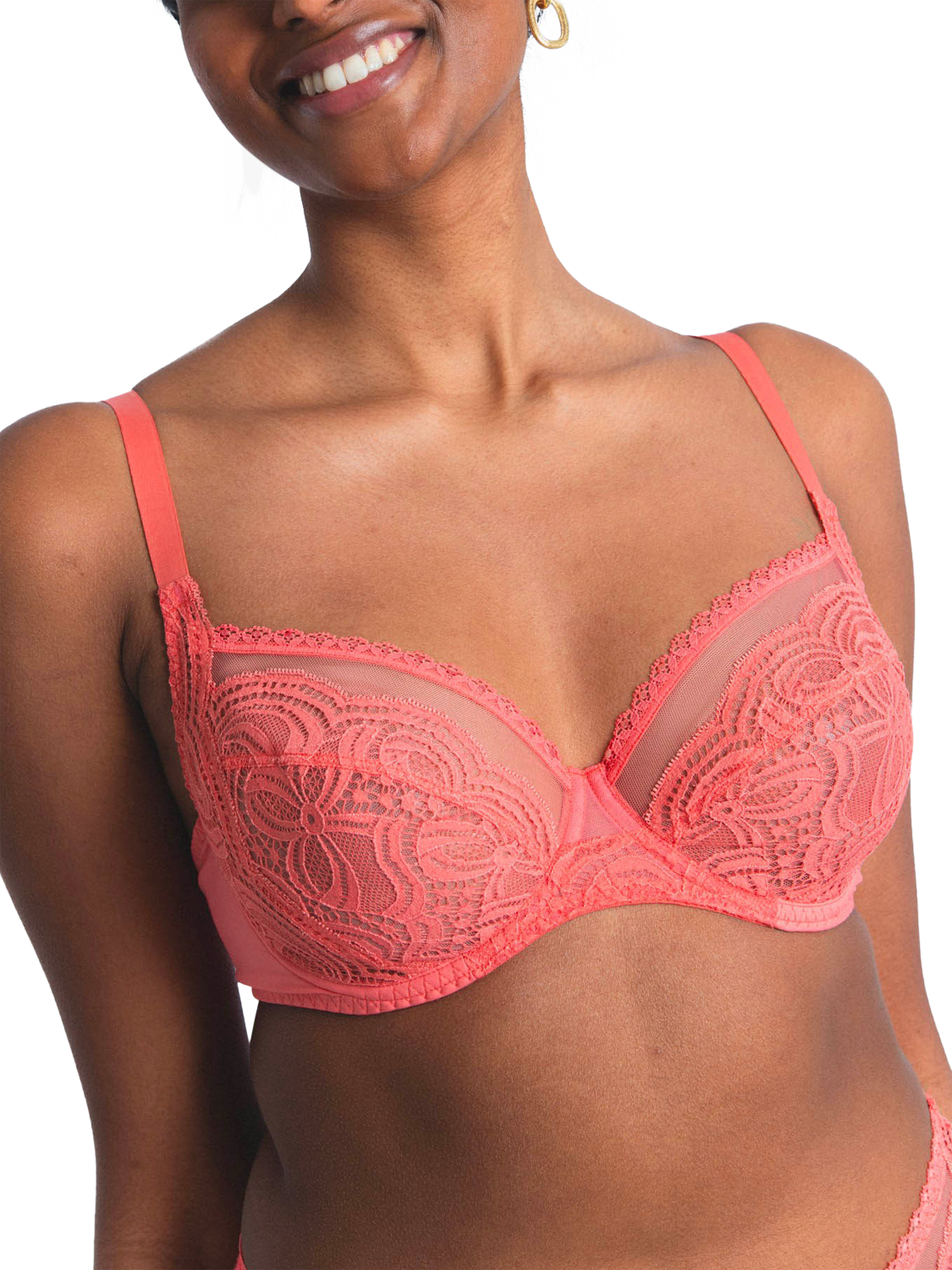 Product image 4 of 5, which shows Maison Lejaby Envie Full Cup Bra, Sunrise, 34C