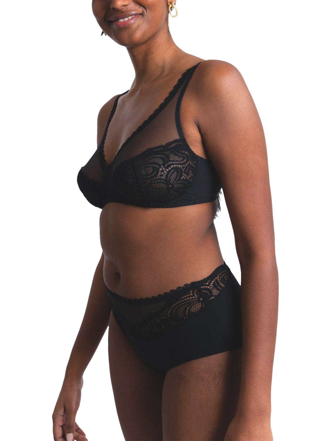Product image 2 of 5, which shows Maison Lejaby Envie Balconette Bra, Noir, 10