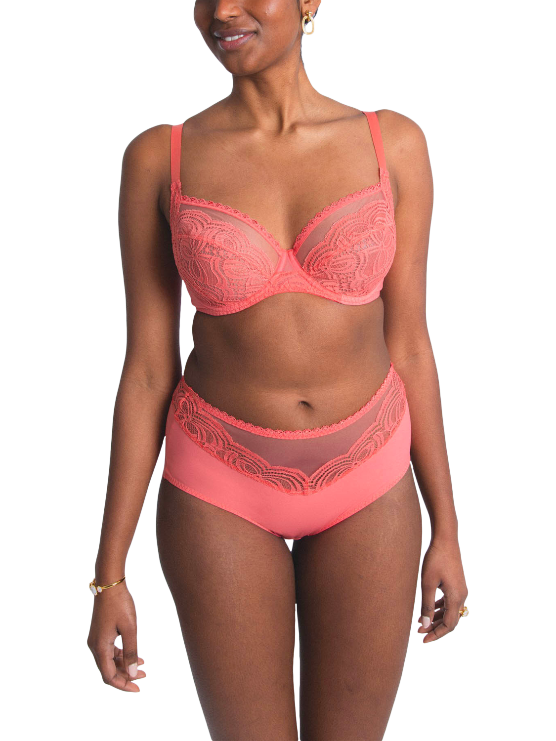 Product image 1 of 2, which shows Maison Lejaby Envie Full Briefs, Pink Coral, 8