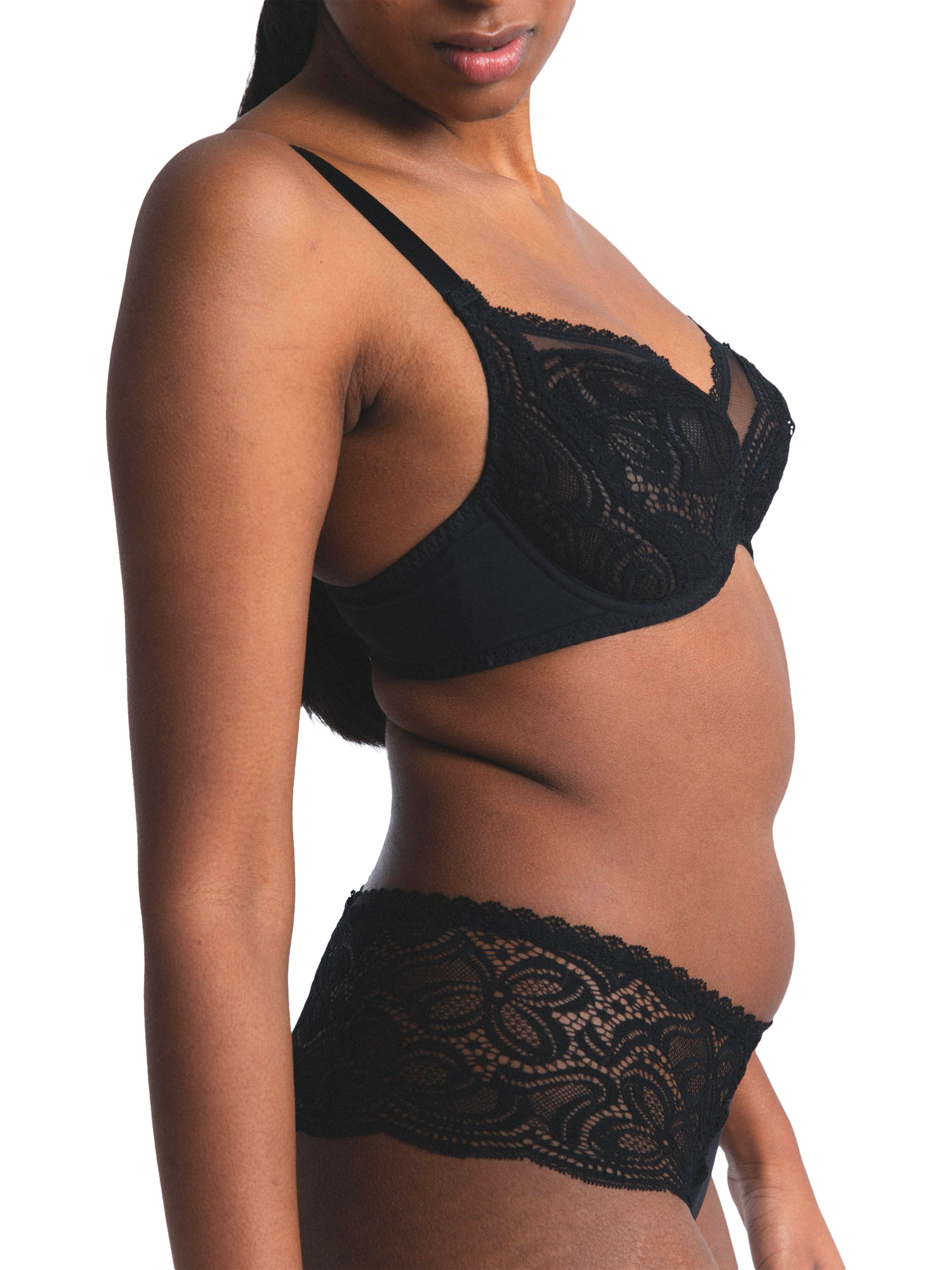 Product image 2 of 4, which shows Maison Lejaby Envie Shorty Knickers, Black, 8