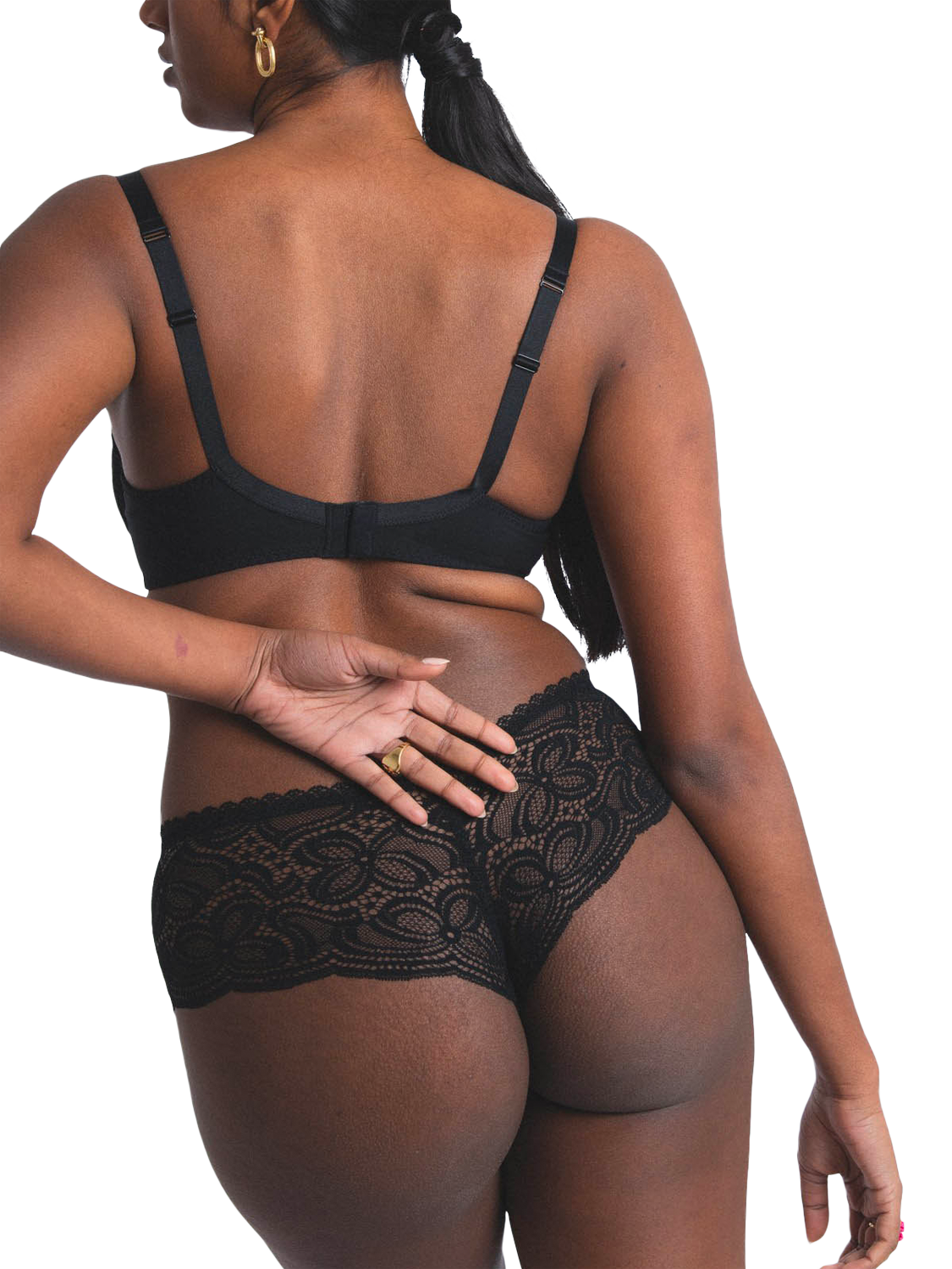 Product image 3 of 4, which shows Maison Lejaby Envie Shorty Knickers, Black, 8