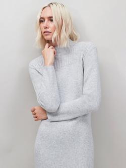 Ro&Zo Rib Knit High Neck Jumper Dress - view 2, Grey
