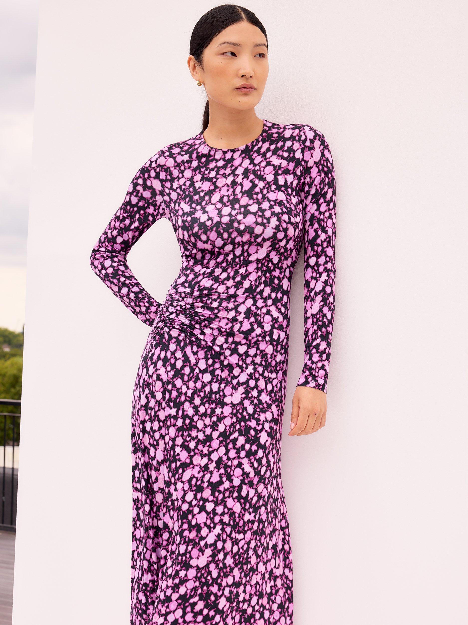 Product image 4 of 5, which shows Ro&Zo Petite Batik Print Maxi Dress, Pink, 8Pt