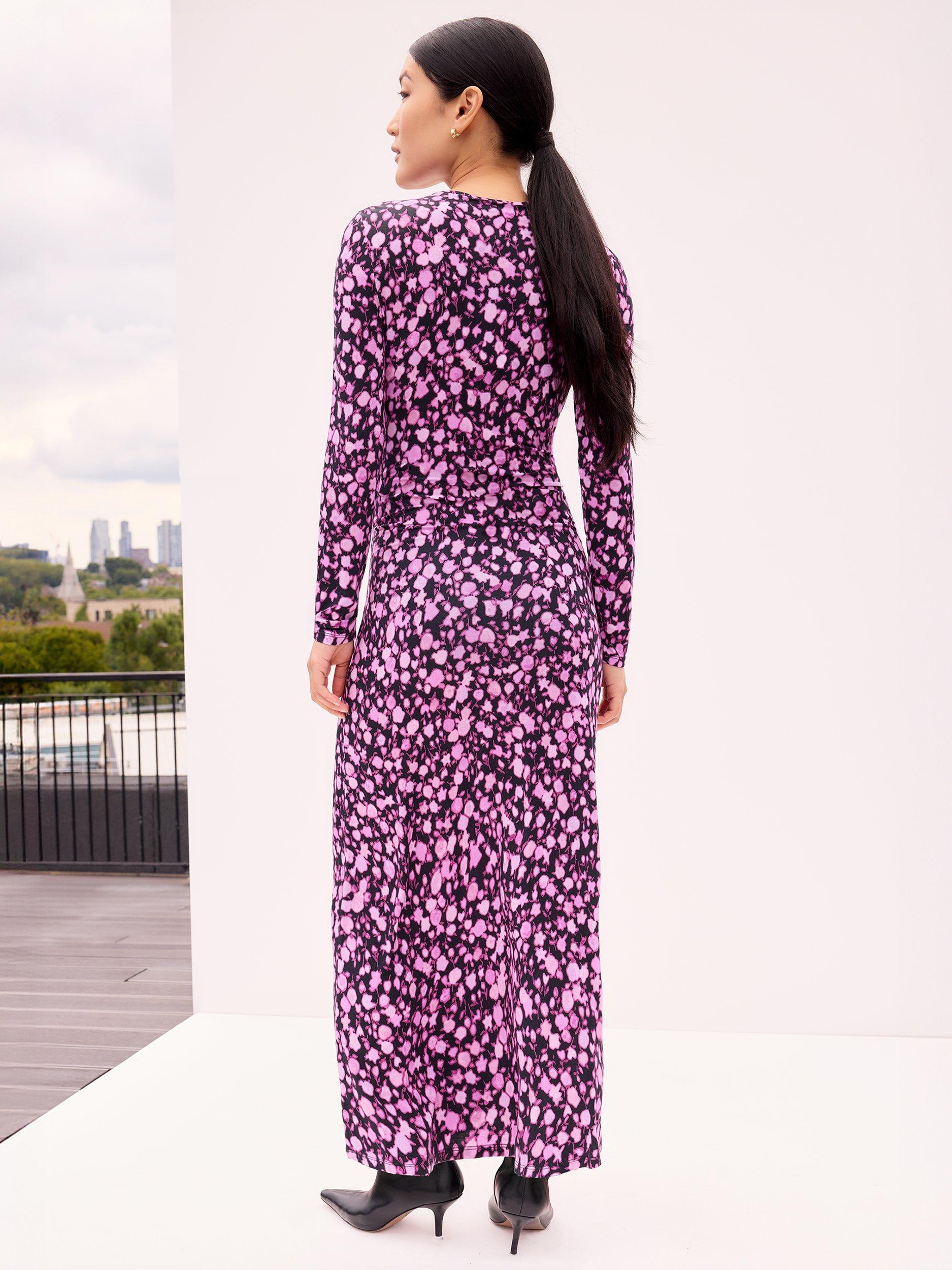 Product image 5 of 5, which shows Ro&Zo Petite Batik Print Maxi Dress, Pink, 8Pt