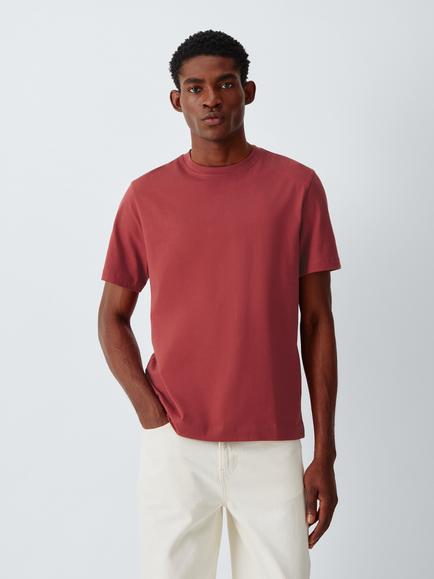 John Lewis Crew Neck Cotton T-Shirt, Red