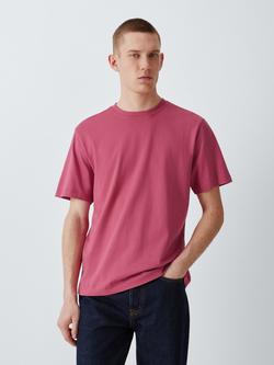 John Lewis Crew Neck Cotton T-Shirt, Rose Wine