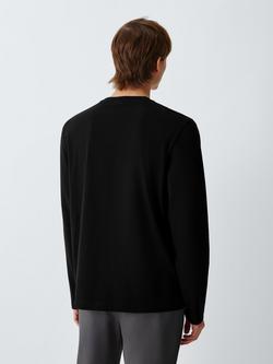 John Lewis Cotton Crew Neck Long Sleeve T-Shirt - view 2, Black