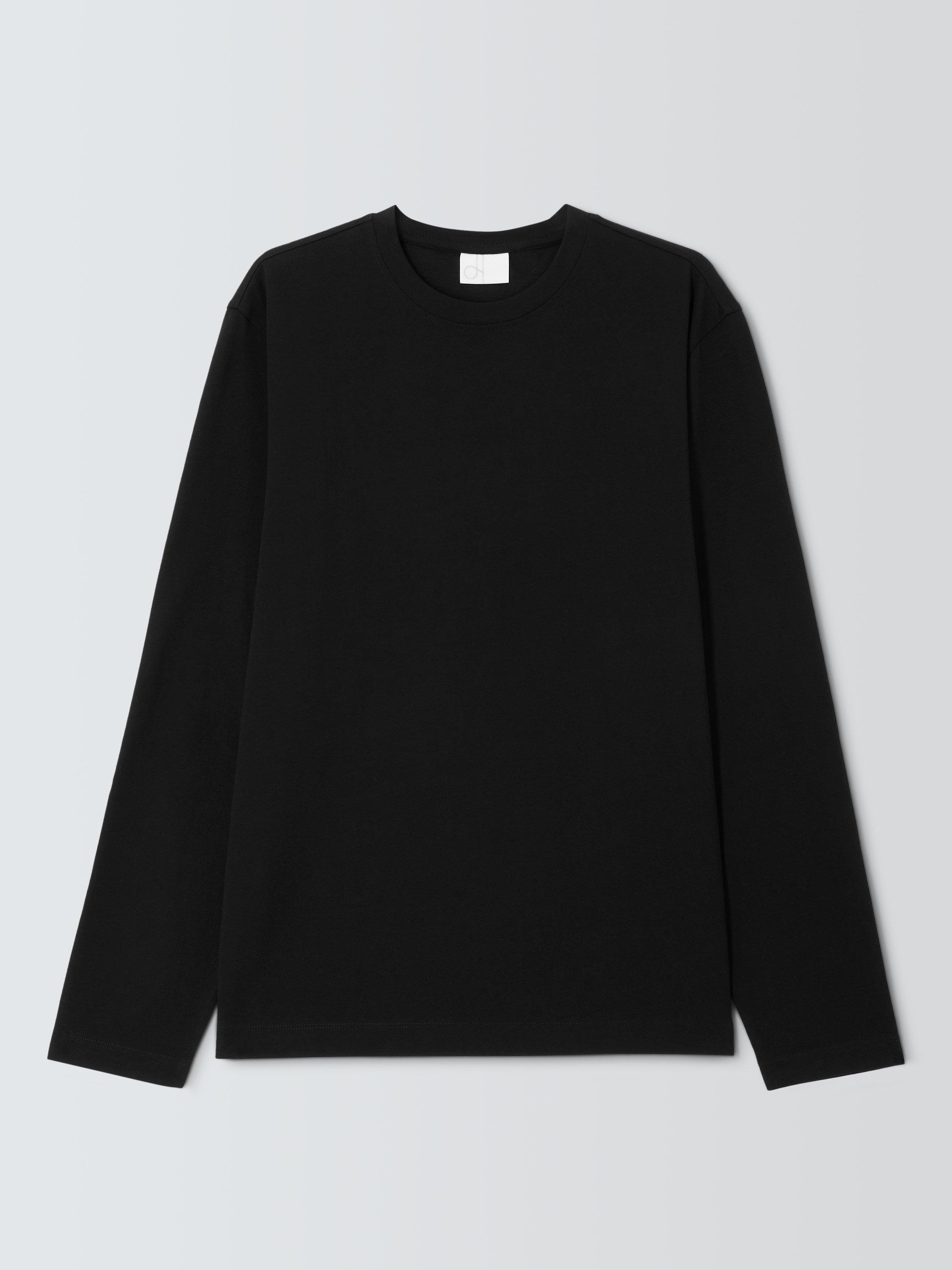 Product image 4 of 6, which shows John Lewis Cotton Crew Neck Long Sleeve T-Shirt, Black, S