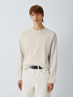 John Lewis Cotton Crew Neck Long Sleeve T-Shirt, Moonbeam