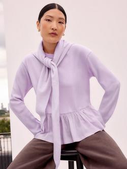 Ro&Zo Peplum Long Sleeve Top, Lilac