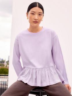 Ro&Zo Peplum Long Sleeve Top - view 2, Lilac
