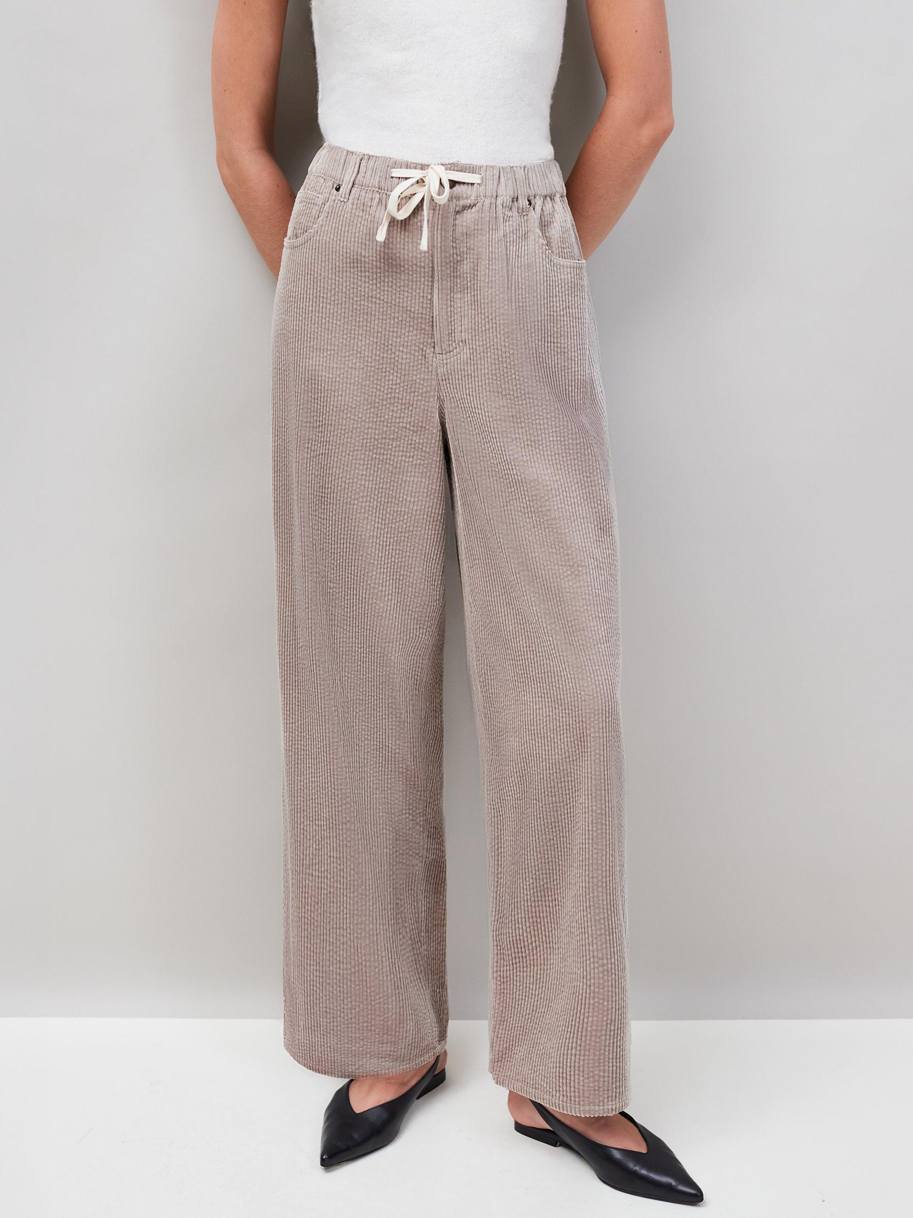 Product image 1 of 1, which shows Ro&Zo Drawstring Waist Corduroy Trousers, Brown, 6